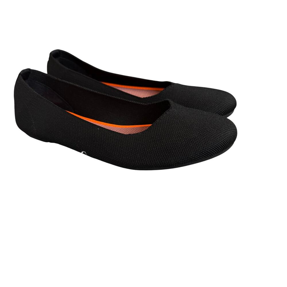 Athmile Black Knit Ballet Flats Women’s Slip-On Comfort Travel Shoes Size 7 1/2